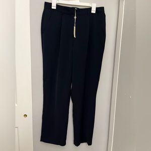 Max Studio Pleated Wide Leg Dark Navy Pants. Size Large. NWT.